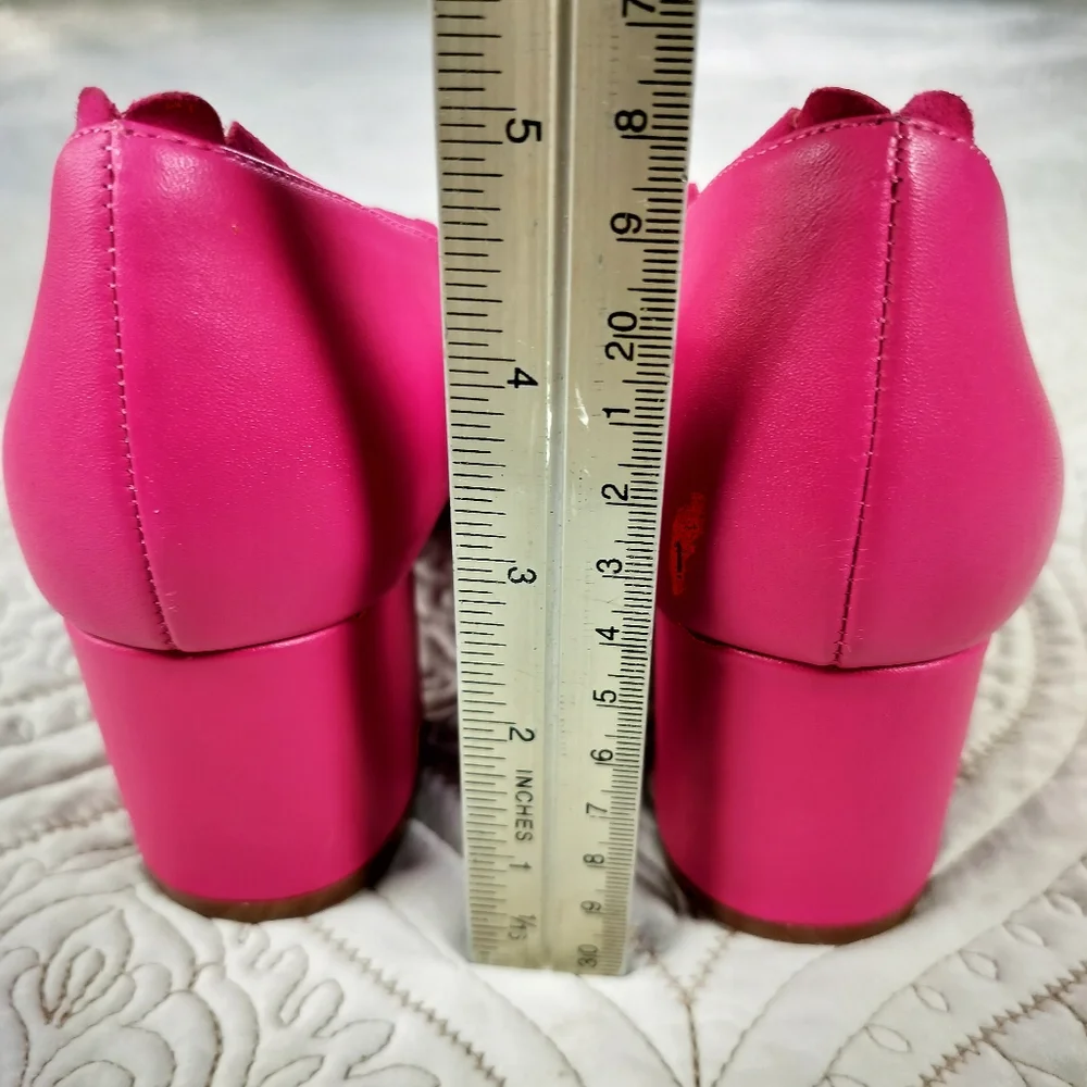 Nine West‎ Hot Pink Finnley Scallop Leather Pumps Womens Size 7.5